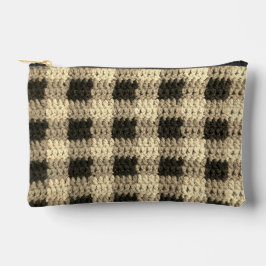 Beige en Ecru tinten Plaid Artisan Haakprint Etui