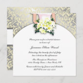 Beige en Gele Bridal Shower Invitation Kaart (Voorkant / Achterkant)