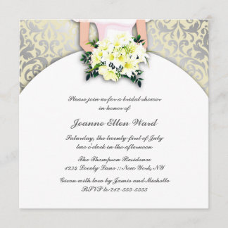 Beige en Gele Bridal Shower Invitation Kaart