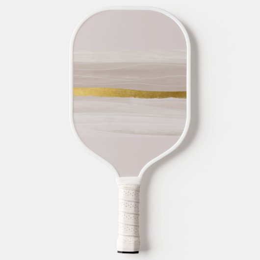 Beige en Gold Neutraal Monogram Pickleball Paddle (Achterkant)