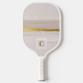 Beige en Gold Neutraal Monogram Pickleball Paddle (Voorkant)