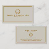 Beige en gouden klassieke advocaat bij Law 2 Visitekaartje (Voorkant / Achterkant)
