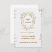  Beige en Gouden Kleur Huwelijksuitnodiging Kaart (Voorkant / Achterkant)