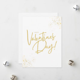 Beige en gouden minimalistische Valentijnsdag Feestdagenkaart