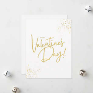 Beige en gouden minimalistische Valentijnsdag Feestdagenkaart