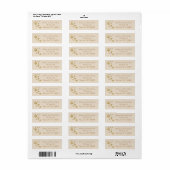 Beige en gouden ster Kerstmis adreslabel Etiket (Full Sheet)