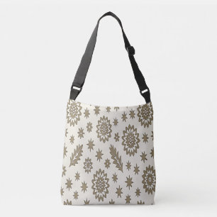 Beige en Gouden Sterren Schoudertas Crossbody Tas