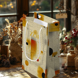 Beige en gouden warmte geometrische hedendaagse ku klein cadeauzakje