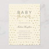 Beige en goudprinkle Genderneutraal Baby shower Uitnodiging Briefkaart (Voorkant)