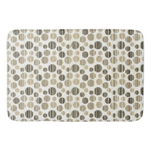 Beige en Gray Modern Polka Dots Badmat