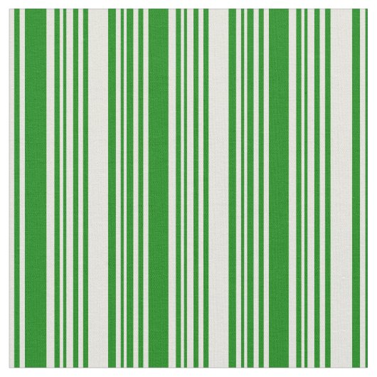 Beige en Green Striped Pattern Stof (Close Up)