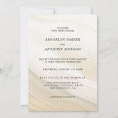 Beige En Grijs Gemarmerde Trouwdag Kaart (Voorkant)