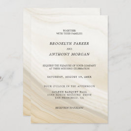 Beige En Grijs Gemarmerde Trouwdag Kaart