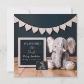 beige en grijs Minimalistische zwangerschapsaankon Kaart (Voorkant)