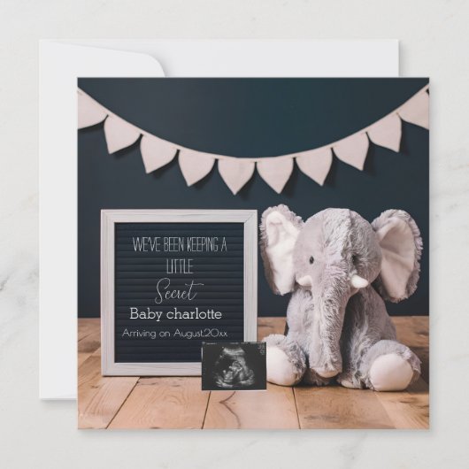 beige en grijs Minimalistische zwangerschapsaankon Kaart (Voorkant)