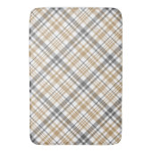 Beige en grijs pllaid badmat (Voorkant Verticaal)