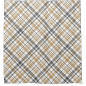 Beige en grijs pllaid douchegordijn (Voorkant)