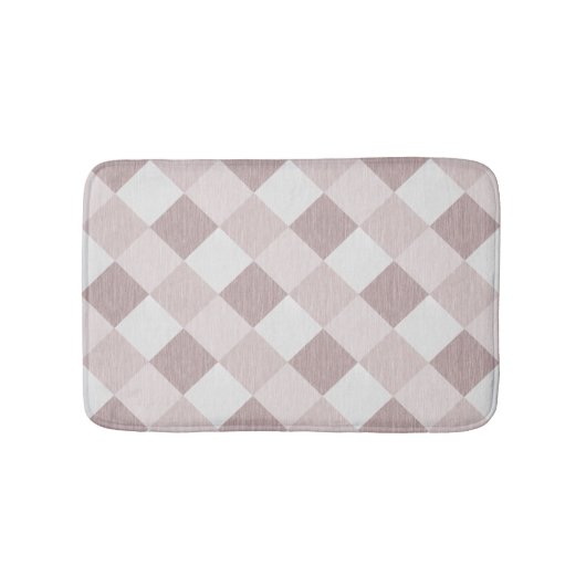 Beige en Grijze Geometrische Patchwork Patroon Obl Badmat (Voorkant)