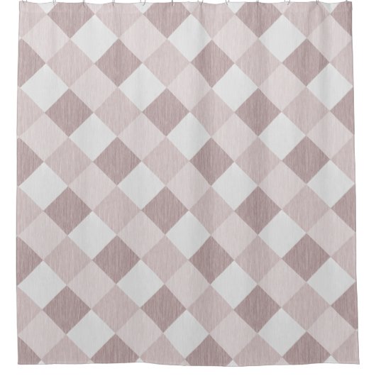 Beige en Grijze Geometrische Patchwork Patroon Obl Douchegordijn (Voorkant)