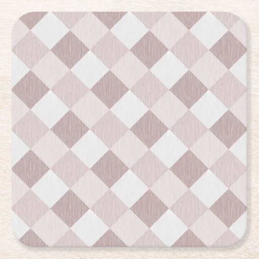 Beige en Grijze Geometrische Patchwork Patroon Obl Kartonnen Onderzetters (Voorkant)