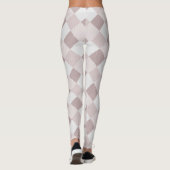 Beige en Grijze Geometrische Patchwork Patroon Obl Leggings (Achterkant)