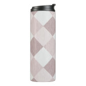 Beige en Grijze Geometrische Patchwork Patroon Obl Thermosbeker (Gedraaid links)