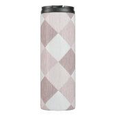 Beige en Grijze Geometrische Patchwork Patroon Obl Thermosbeker (Achterkant)