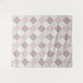 Beige en Grijze Geometrische Patchwork Patroon Obl Wandkleed (Voorkant (horizontaal))
