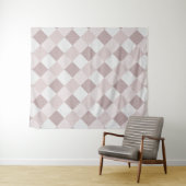 Beige en Grijze Geometrische Patchwork Patroon Obl Wandkleed (In Situ (horizontaal))