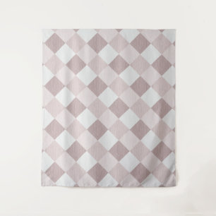 Beige en Grijze Geometrische Patchwork Patroon Obl Wandkleed