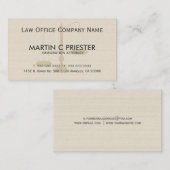 beige en grijze strepen textuur advocaat visitekaartje (Voorkant / Achterkant)