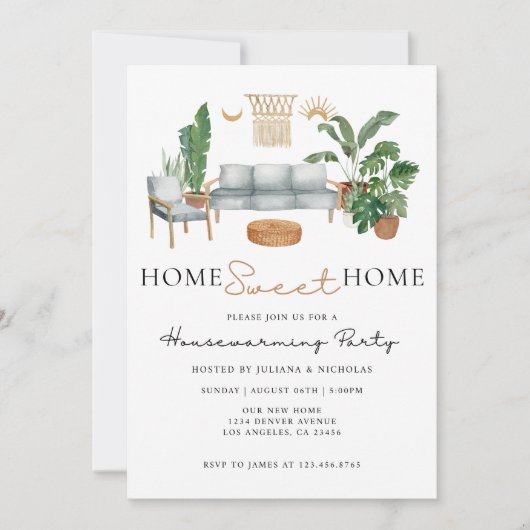 Beige en Groen nieuw woonhuis wonen Housewarming P Kaart