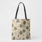Beige en groene bladeren Canvas tas (Voorkant)
