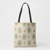 Beige en groene Boho Starburst Tote Tas (Voorkant)