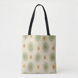 Beige en groene Boho Starburst Tote Tas
