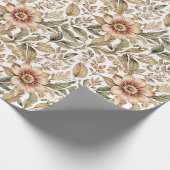 beige en groene botanische cadeaupapier (Hoek)