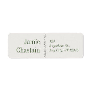 Beige en groene elegante klassieke retouradreslabe etiket