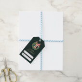 Beige en Groene Kerstmis Groet Label Cadeaulabel (Met Touw)