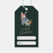 Beige en Groene Kerstmis Groet Label Cadeaulabel (Voorkant)