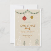 Beige en groene minimalistische kerst kaart (Voorkant)