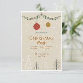 Beige en groene minimalistische kerst kaart (Staand voorkant)