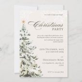 Beige en groene neutraal minimalistische kerstfees kaart (Voorkant)