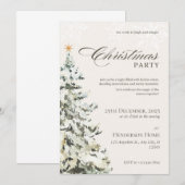 Beige en groene neutraal minimalistische kerstfees kaart (Voorkant / Achterkant)