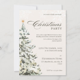 Beige en groene neutraal minimalistische kerstfees kaart
