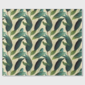 Beige en groene olie, eenvoudige botanische wand cadeaupapier (Vlak)