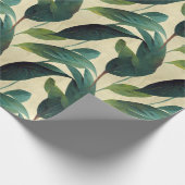 Beige en groene olie, eenvoudige botanische wand cadeaupapier (Hoek)