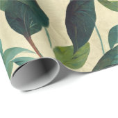 Beige en groene olie, eenvoudige botanische wand cadeaupapier (Rol Hoek)