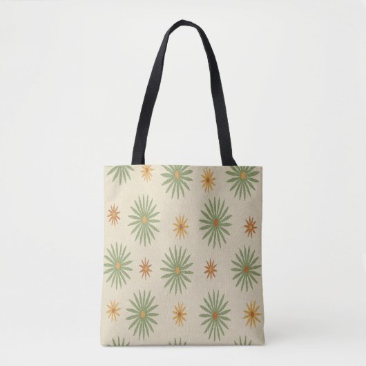 Beige en groene sterren Canvas tas (Voorkant)