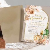 Beige en Ivory Boho Herfst Brunch Verjaardag Kaart