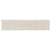 Beige en Ivory Trellis | Moderne bosbouw Korte Tafelloper (Horizontaal)
